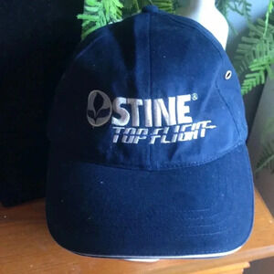 AMC Deluxe Headwear Stine Top Flight Navy Blue Embroidered Baseball Cap Hat‎